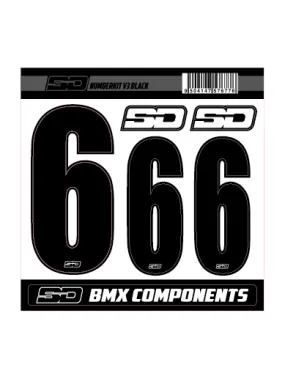 SD Front + 2 Side Plate Number Kit V3 Black